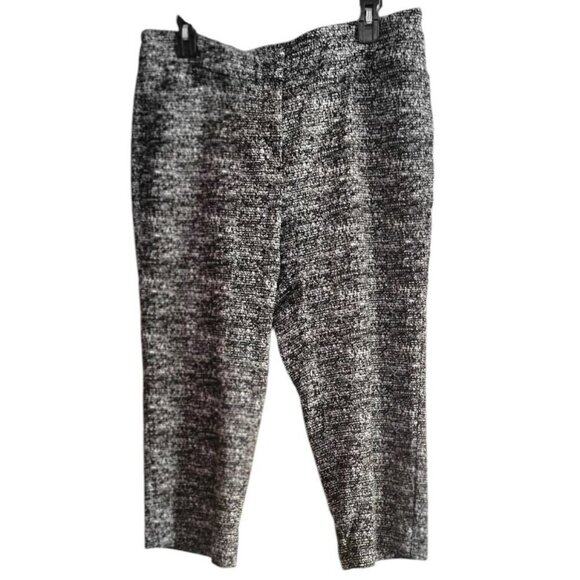 Investments Petites Black and White Marled Casual Capri Pants in 14P - Picture 1 of 3